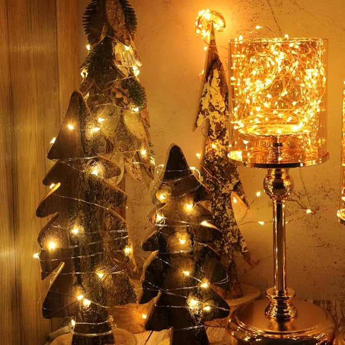 OakHaomie 6 Pack Fairy Lights Battery Operated No Remote LED Starry String Lights 30 Micro Starry LEDs on 10ft Silvery Copper Wire Light for DIY Wedding Centerpiece Table Decorations (Warm White)