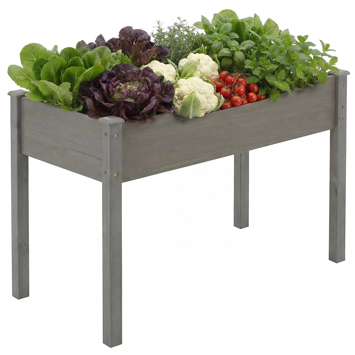 DUMOS 48x24x30 Inch Raised Garden Bed, Elevated Wood Planter Box with Legs