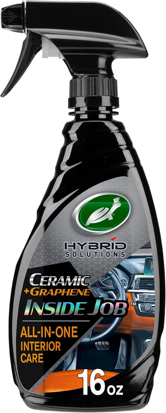 Turtle Wax Hybrid Solutions Inside Job, All Purpose Ceramic Interior Car Cleaner and Protectant, Cleans, Deodorizes and Protects Leather Car Seats, Vinyl, Rubber, and Plastic, 16 fl oz (Pack of 1)