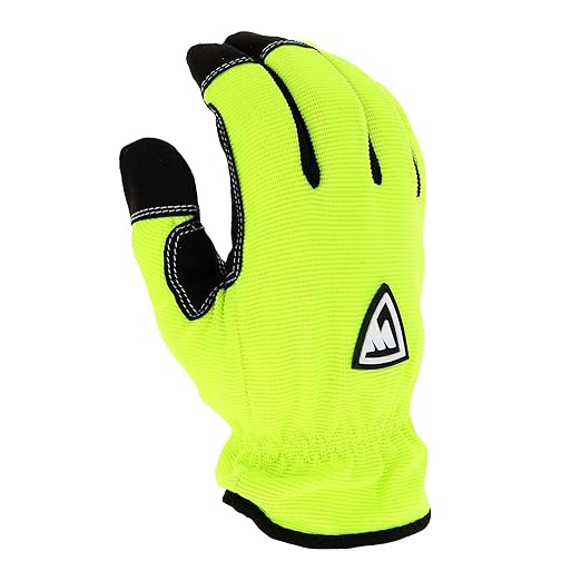West Chester High Dexterity Slip-On Winter Gloves, Thinsulate Lining, Tear-Resistant, Safety Work Gloves, X-Large (96555-XL), Yellow/Black