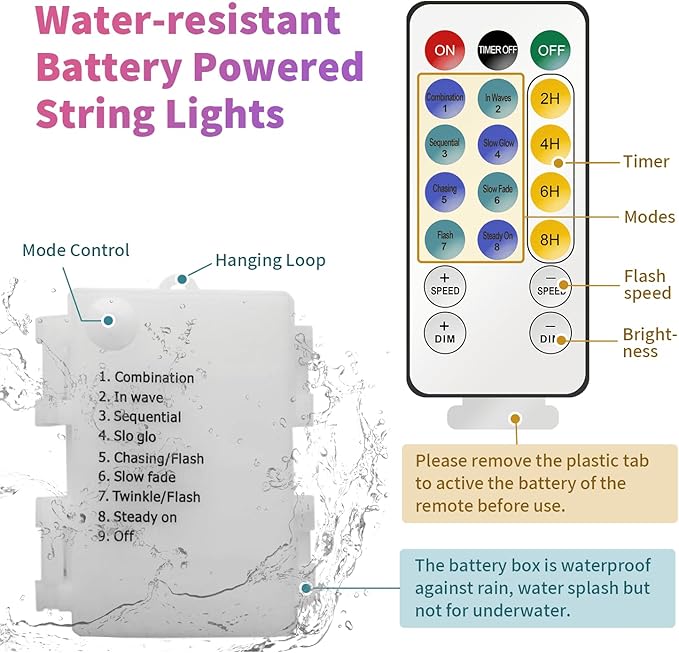 YOLIGHT Fiber Optic Flower String Lights Battery Operated with Timer, 13ft 20 LED Flower Garland Lights Fairy Lights for Room Table Wedding Christmas Easter Décor (White)