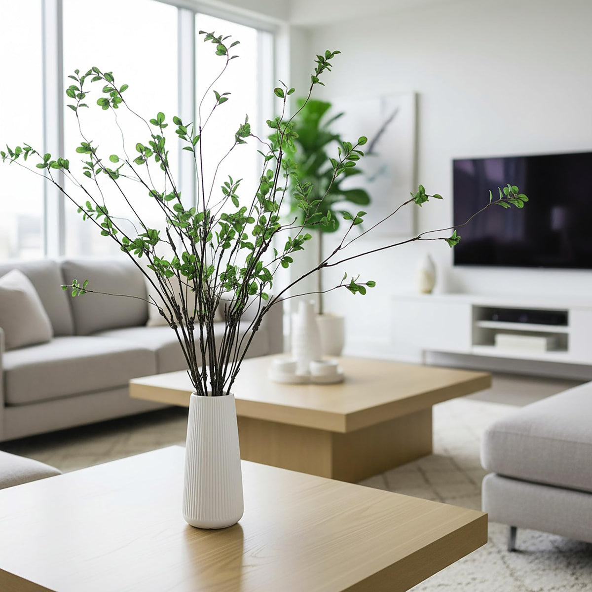 MISSWARM Faux Eucalyptus Stems for Vase, Artificial Greenery Branches 5pcs