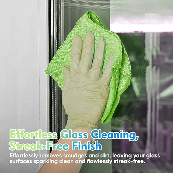 HOMEXCEL Green Microfiber Cleaning Cloth 20 Pack 11.5 x 11.5 Inch Microfiber Towels for Cars Ultra Absorbent Cleaning Rags Lint Free Cleaning Towels for Household Kitchen, Window Car