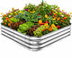 Square Raised Garden Bed 4x4 ft for Vegetables, Herbs & Flowers, 12" Deep