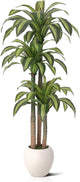 VeriNatural Artificial Dracaena Tree Indoor - 6FT UV Resistant Fake Outdoor Plants with Planter- Tall Faux Tree for Front Porch, Patio, Garden, Wedding, Home, Living Room Decor, VN151