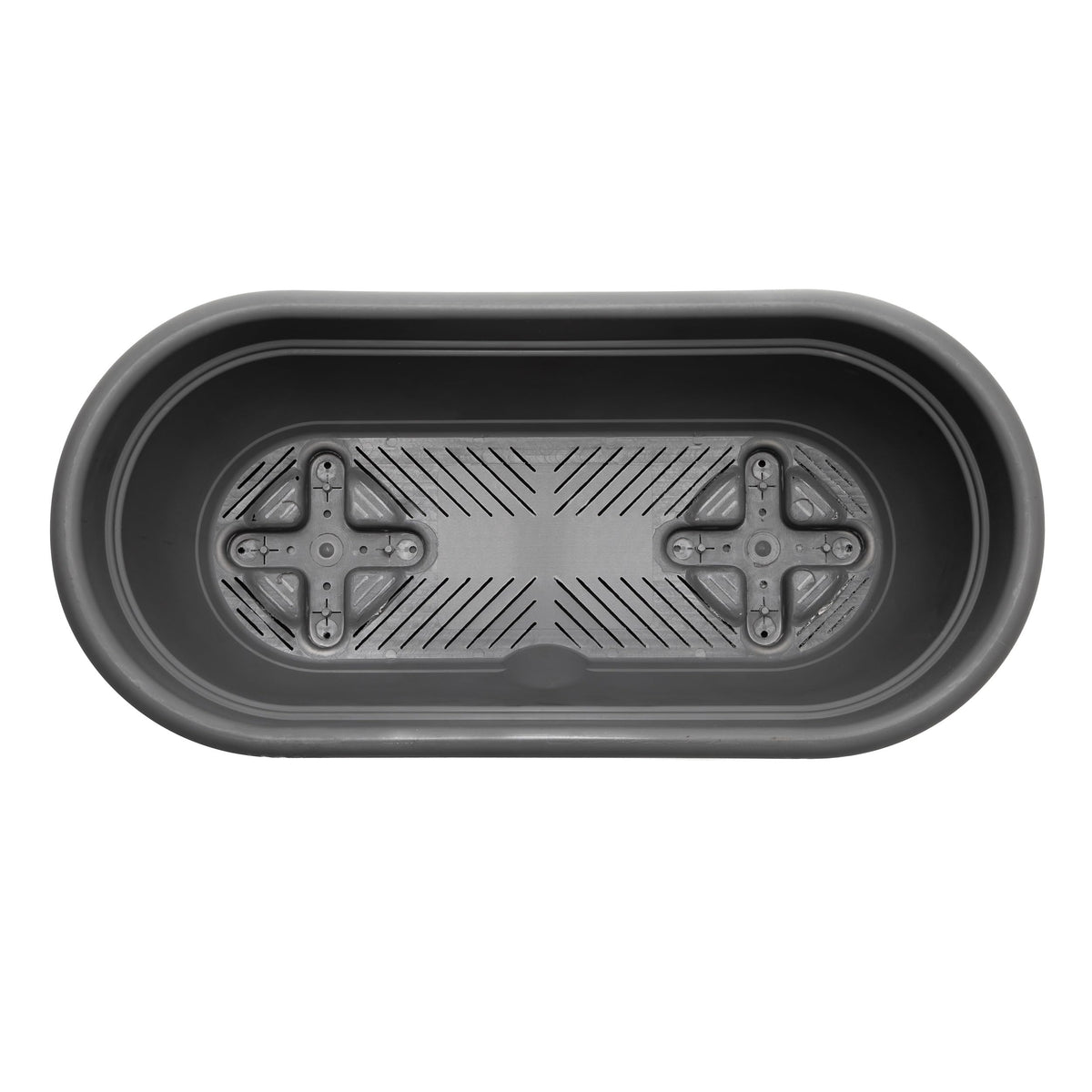 Bloem: Lucca Self Watering Window Box Planter: 18" - Charcoal Gray - Durable Long Lasting Plastic Pot, Indoor Outdoor Use, Gardening, 2.5 Gal Capacity