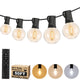 50FT LED Outdoor String Lights with Dimmable 3 Color Lights with Remote