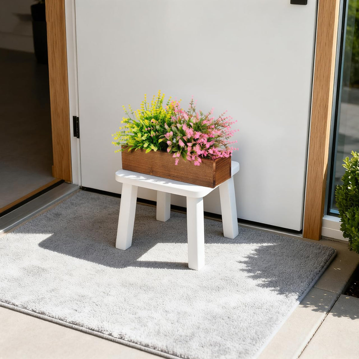 Hemobllo Rustic Wood Planter Box Rectangular Flower Pot for Succulents Indoor Window Sill Patio Balcony Garden 11.81 X 3.74 X 2.75 in 1 Pack