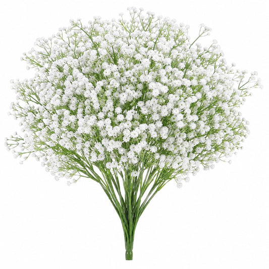 FIESTA CART 6-Stem Baby’s Breath Artificial Flowers Bulk, White Faux Gypsophila with Greenery for Wedding Bouquets, Centerpieces and Home Decor