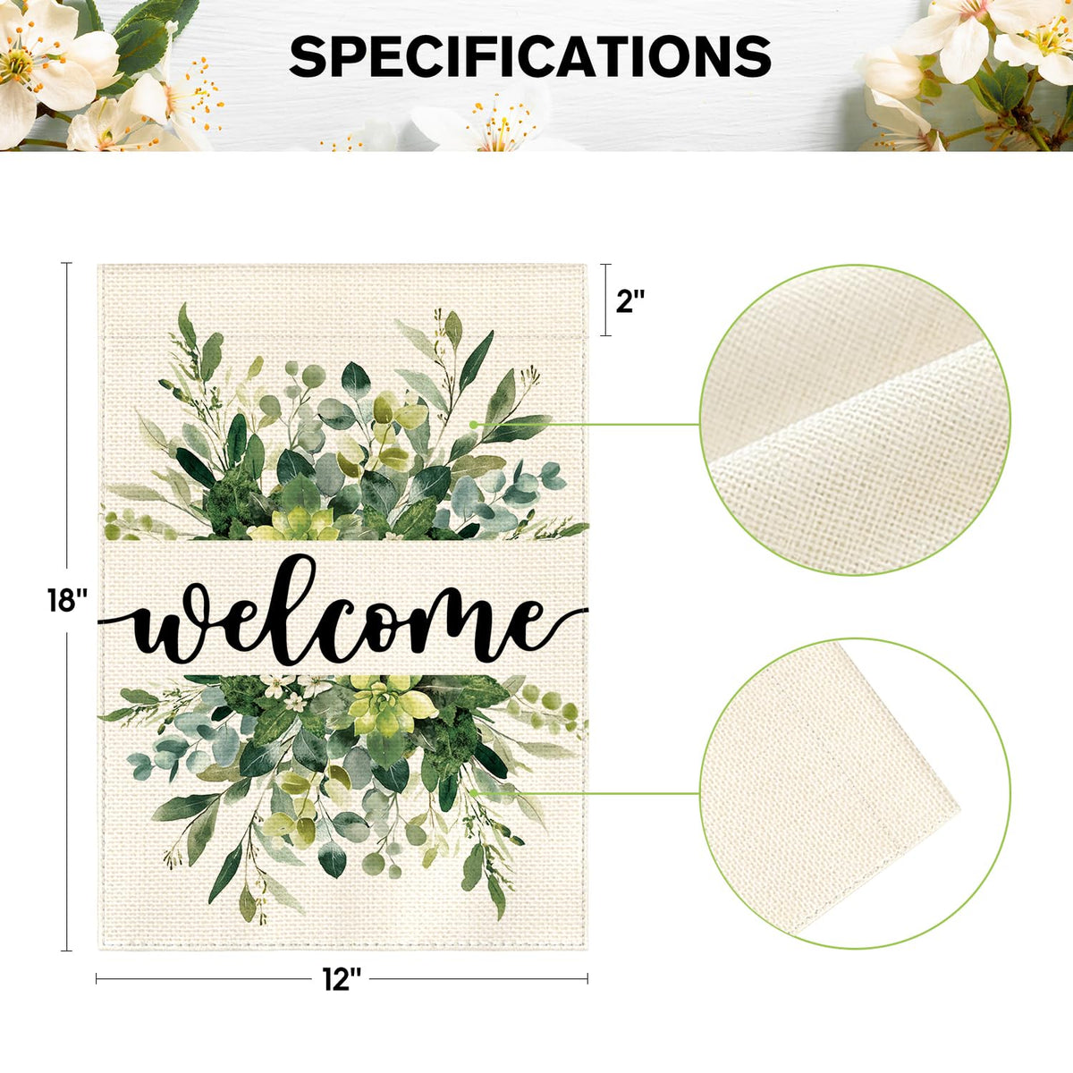 AVOIN colorlife Spring Summer Floral Welcome Garden Flag Outside 12x18 Inch