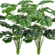 CLONG Artificial Palm Leaves Plants Faux Fake Monstera Turtle Leaf Tropical Large Palm Tree Leaves Plant Outdoor UV Resistant Plastic Plants (2 Pcs, Green)