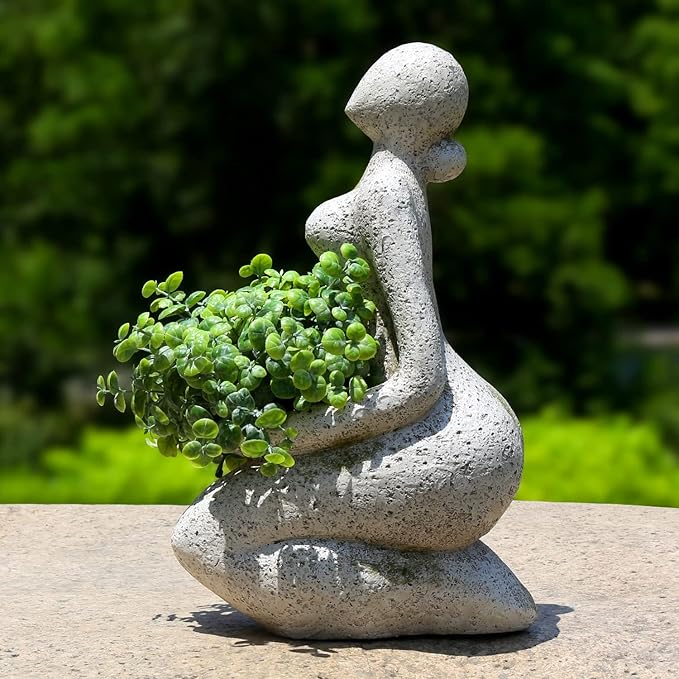 Large Planters for Outdoor Indoor Plants Head Face Planter Pot Unique Succulent Planters Flower Vase with Drainage Hole New Life