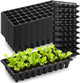 50-Pack Extra-Deep 50 Cell Seed Starter Trays, 3.55" Cone-Shaped Plug Trays for 1020 Flats, Heavy-Duty Plastic Germination Trays for Greenhouse, Garden & Urban Farming