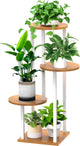 YOCOMEY Plant Stand Indoor, 4 Tier Thickened Metal Corner Plant Shelf for Multiple Plants, Indoor Plants Tiered Flower Pot Stand for Patio Garden Balcony Living Room Bedroom (White)