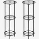 CASIMR Plant Stand Indoor Outdoor, Metal Rustproof Flower Shelf 3 Tier 32.3 inch, Tall Multiple Plant Pot Holder Rack for Garden Patio Living Room Corner Balcony, 2 Pack Black