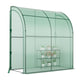 Graffy 7'x3.5’x7' Lean to Greenhouse, Walk in Green House with Shelves & 2 Zipper Doors, Windproof PE Cover, Portable Steel Frame Greenhouses for Outdoors Heavy Duty, Plant Hot House