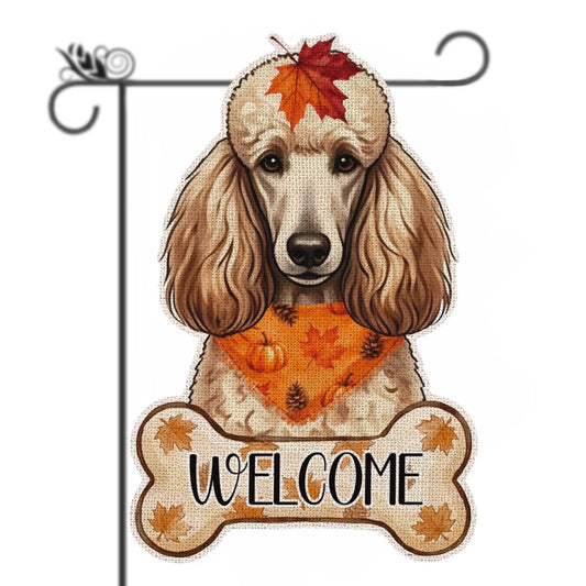 Fall Poodle Decor Outdoor - Poodle Fall Dog Decor Double Sided Garden Flag Outside Vertical Autumn Holiday Welcome Yard Decoration Lawn Outdoor Decor