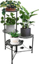 NAKUPE Plant Stand Indoor Outdoor, 3/4 Tier 30" Tall Metal Flower Pot Holder Shelves for Multiple Plants, Multi Tiered Planter Rack Display Shelf for Patio Garden Living Room Corner(Black)