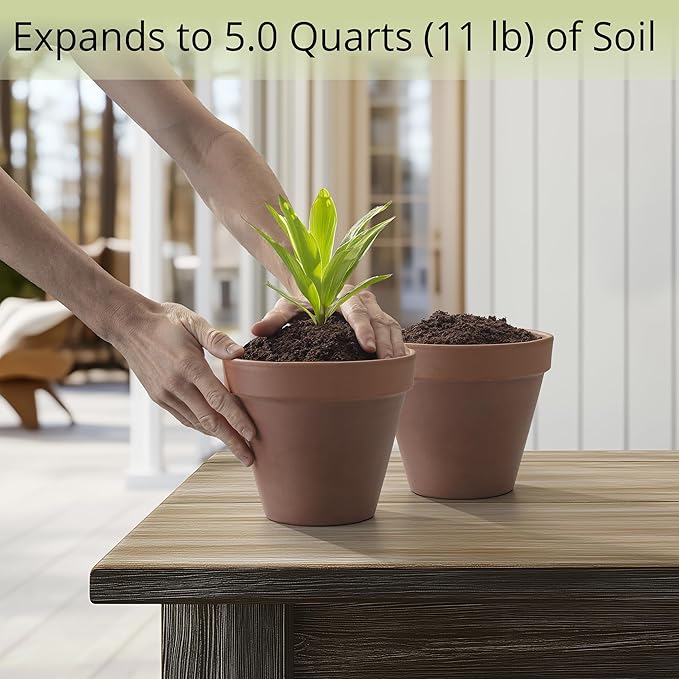 Coconut Coir Potting Soil for Indoor Plants - Expands to 5 Quart (11 lb) | Bonsai Soil Discs Perfect for General Houseplants, Herbs, and Bonsai Trees - Expands with Water