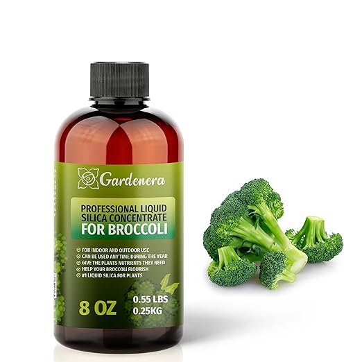 𝐏𝐑𝐄𝐌𝐈𝐔𝐌 Liquid Silica Plant Supplement - 8oz (250mL) - Broccoli Plants Liquid Silica Boost Fertilizer - Stronger Stems & Healthy Leaves for Indoor & Outdoor Broccoli Plants (Makes 45 Gallons)