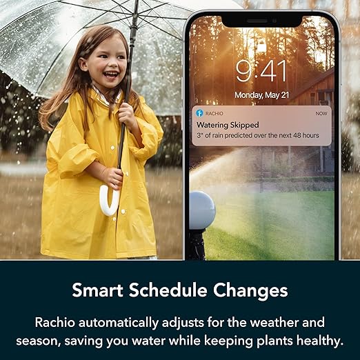 Rachio WiFi Smart Sprinkler Controller (16-Zone Irrigation Remote Control) – App-Based Scheduling, Local Weather Intelligence, Rain Skips, Easy DIY Install