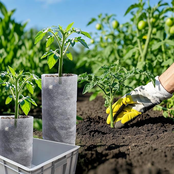 Belit 100 Pcs Nursery Grow Bags, Non-Woven Plants Pots Container for Starting Deep Rooted Plants Vegetable, Flower, Seedling Tree (7.5"x13.5")