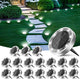 Peasur Solar Ground Lights Outdoor, 18 Pack Flat Solar Powered Disc Lights, IP68 Waterproof, Anti-Rust, Landscape Lighting for Pathway Garden Yard Lawn Walkway Landscape Driveway, Mini, Cool White