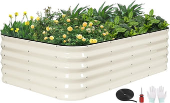 GoCampDriect 4 in 1 Raised Garden Bed - 5x3x1.4ft Galvanized Raised Garden Boxes Outdoor Corrosion Resistant | Variable Shape 6x2x1.4ft Metal Raised Garden Beds for Planting Vegetable, Fruits,Flower