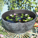 Sungmor Large Garden Bowl Planter Water Plant Pot, Miniature Landscaping Succulent Planter, 15.6 Inch Marble Texture Water Lily Pots, Small Fountain Base Mini Fish Pond Bird Bath