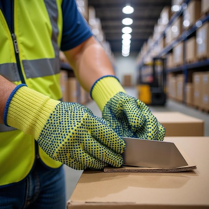 G & F Products unisex adult Latex cut resistant work gloves, Yellow, X-Large US