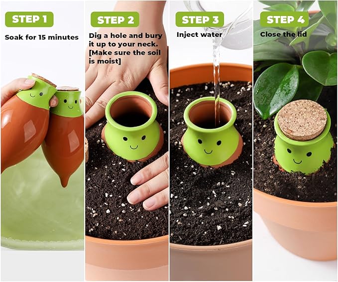 Ollas Plant Watering Globes. 2 Pcs Self Watering Planter Insert. Terracotta Ollas Plant Watering Devices. Ollas Self Watering Globes. Large Olla Watering Pot. Plant Lover Gifts