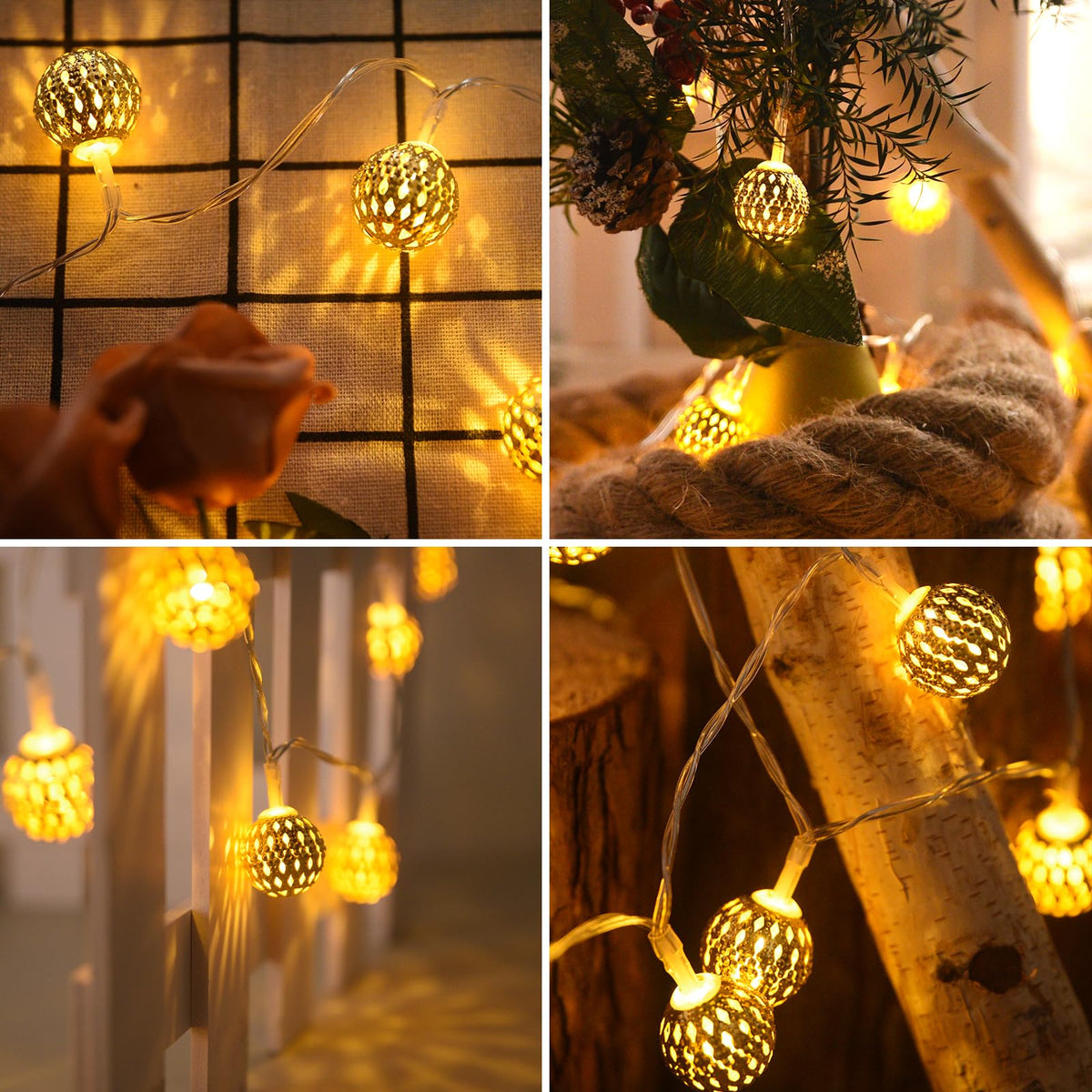 Globe String Lights,CMYK 30 LED Fairy String Lights Battery Operated for Indoor,Party,Patio,Wedding,Bedroom,Christmas Tree,Warm White