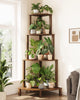 Bamworld Corner Plant Shelf 4-Tier Plant Stand Indoor Wood Plant Rack