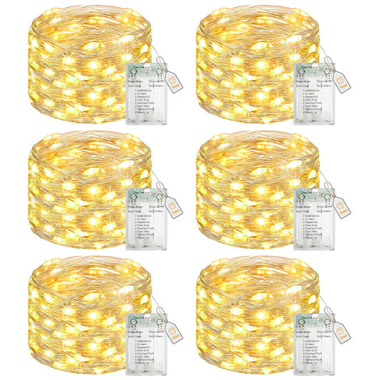 btfarm 6 Pack Fairy Lights Battery Operated, 16FT 50 LED Twinkle Lights