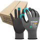 Kebada Safety Work Gloves,120 Pairs Bulk Pack, Touchscreen, PU Coated, Ideal for Warehouse, Construction, Gardening and Mechanics, Grey, X-Large
