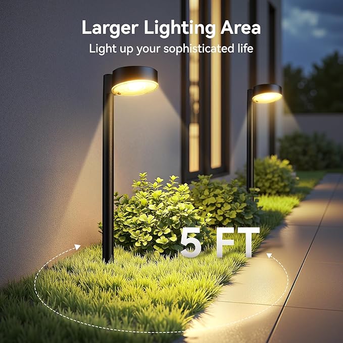 Ahaorigin 8 Pack Solar Pathway Lights Outdoor, 12 Brighter LED Solar Lights Outdoor Waterproof, Up to 12 Hrs Modern Path Light for Yard Garden Walkway Driveway Lawn (8 Pack)
