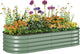 Outsunny 5' x 2' x 1' Galvanized Raised Garden Bed Kit, Outdoor Metal Elevated Planter Box with Safety Edging, Easy DIY Stock Tank for Growing Flowers, Herbs & Vegetables, Green