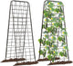 Heavy Duty 50"x17" Adjustable A-Frame Trellis for Climbing Plants – Rust-Proof Metal Garden Trellis with Dense Grid Design, Perfect for Raised Beds, Tomatoes, Cucumbers & Outdoor Vines (Black, 2 Pcs)