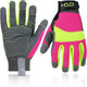 HANDLANDY Work Gloves for Women, Breathable Leather Gardening Glove for Yard Maintenance, Hand Protection with Touch Screen for Gardeners, Farmers