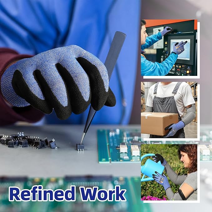 Schwer A4 AIR-SKIN Cut Resistant Work Gloves AR3900 with Extreme Lightweight & Thin, Grip Gloves for Fishing, Refined Work, Mechanic, Gardening, Touch-Screen, Non-PFAS, 3D-Comfort Fit, 150 Pair, M