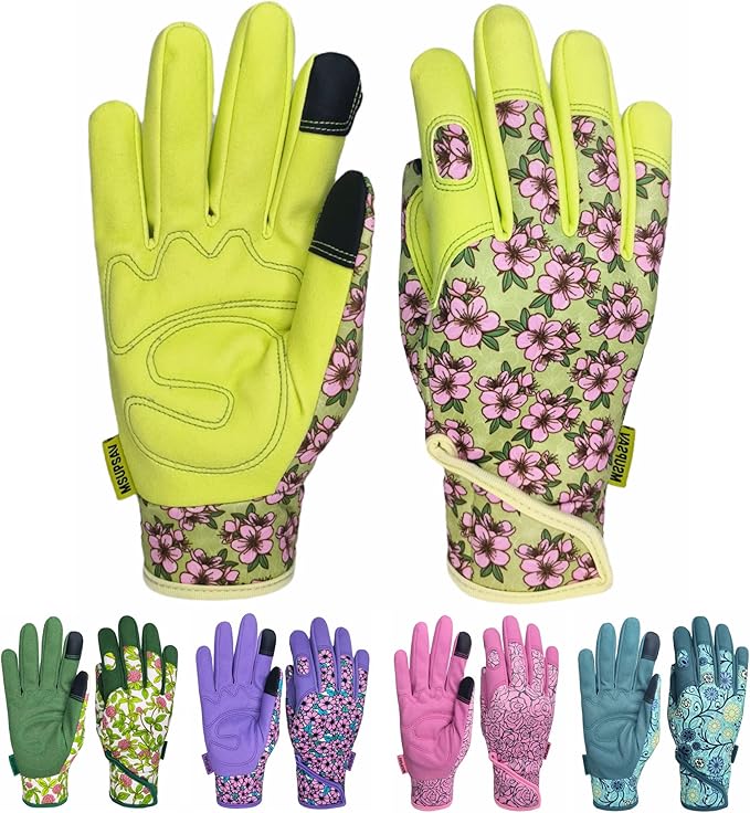 Thorn Proof&Puncture Resistant Gardening Gloves with Grip,Garden Glove for Women, Leather Yard Work Gifts