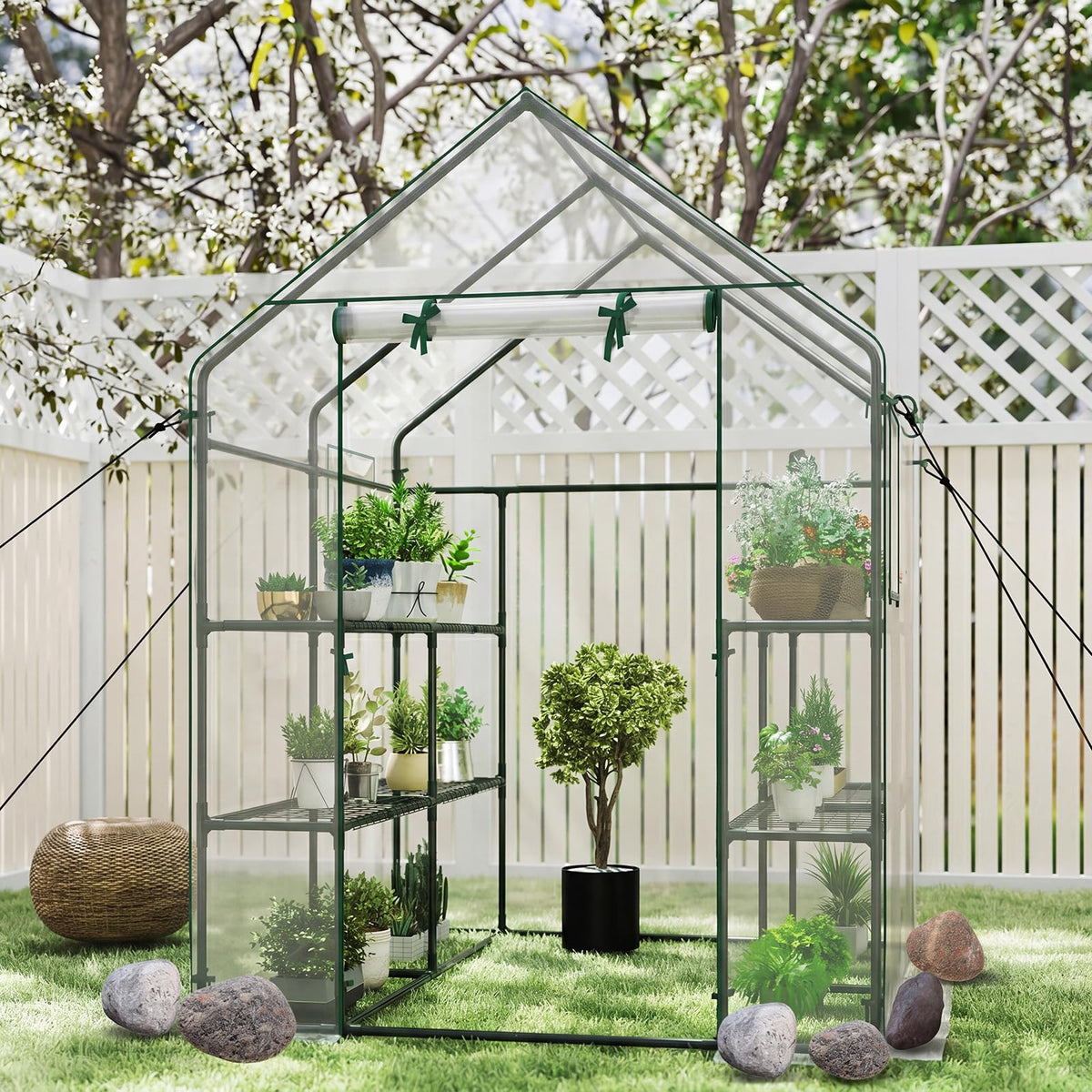 Happygrill Greenhouses for Outdoors, Portable Greenhouse with PE Cover