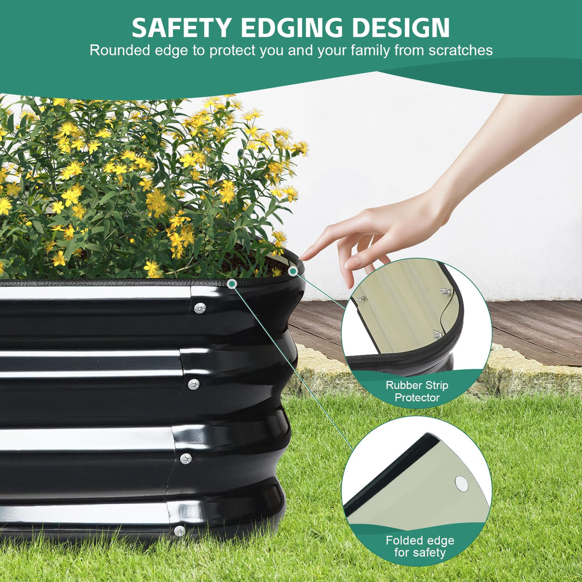 BIRDSINYARD 5 in 1 Galvanized Raised Garden Bed, 8x3x1ft, 2Pack, Grey