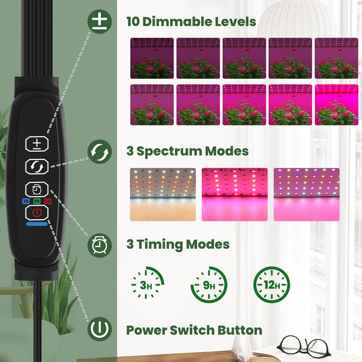 DazSpirit 4-Tier Mini Indoor Greenhouse with Grow Light, 70 x 23 x 19 in