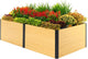 Vego garden Woodgrain Series Raised Garden Bed, 26'' Tall 4' x 8' Wooden-Look Metal Planter Box Outdoor for Gardening Vegetables, Flowers, Herbs