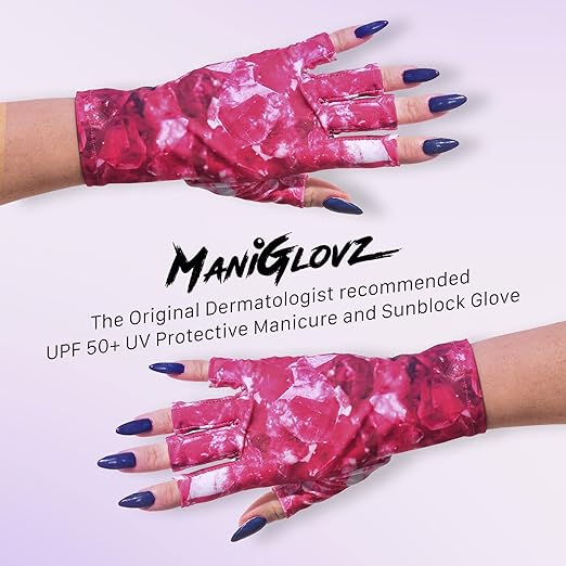 ManiGlovz - The Original UPF 50+ UV Light Protective Nail Gloves | Gel Manicure Gloves and Anti UV Fingerless Gloves for Women | Can be Used as Sun Protection Gloves for Driving | Miss Soni