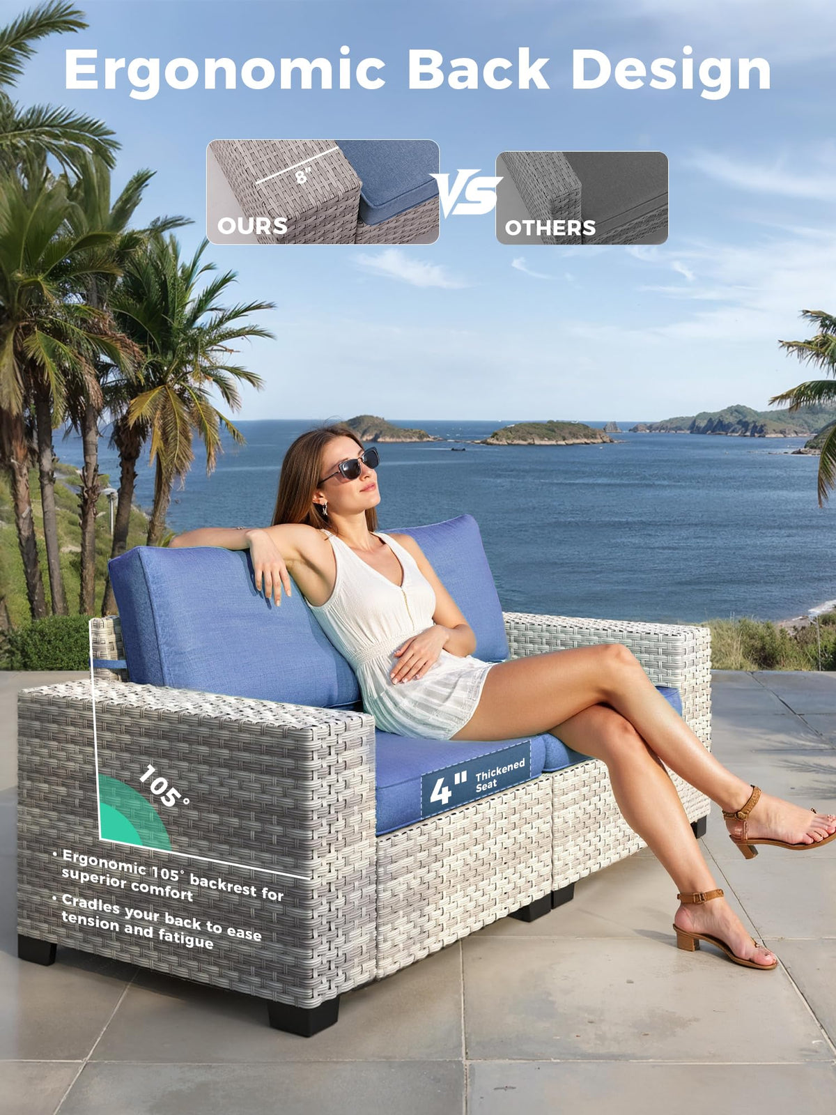 12 Piece Outdoor Wicker Patio Furniture Set Rattan Outdoor Sectional Sofa