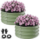 Round Galvanized Raised Garden Bed Kit, 2 Pcs 2 x 2 x 1ft Forest Green Galvanized Garden Boxes, Outdoor for Vegetables