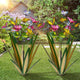 TOMBABY Garden Outdoor Butterfly Enlarge Thickened Wind Resistant Metal Agave Garden Art Metal Plant Country Sculpture Statue Decorations Ornaments Artificial Waterproof Butterflies(Light Green 2pcs)