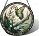 DASTOLL Stained Glass Window Hanging, Lily of The Valley Flower Butterfly Suncatcher for Doors Home Sun Catchers Decoration and Christmas, Mother's Day Birthday Gifts for Women, Men, Mom 6.3 in